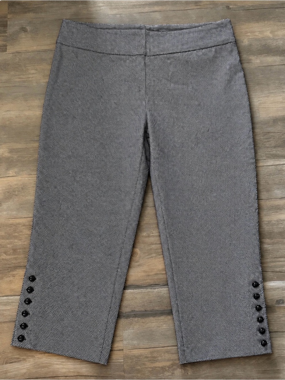Denver Hayes Houndstooth Pull-On Capri Pants Size 10
